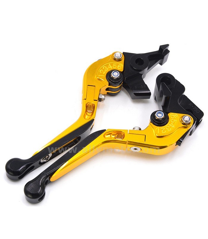 007 Gold Motorcycle CNC Adjustable Folding Extending Brake Clutch Levers Black For Honda CBR650F CB650F 2014 2015-4